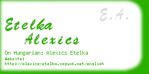 etelka alexics business card